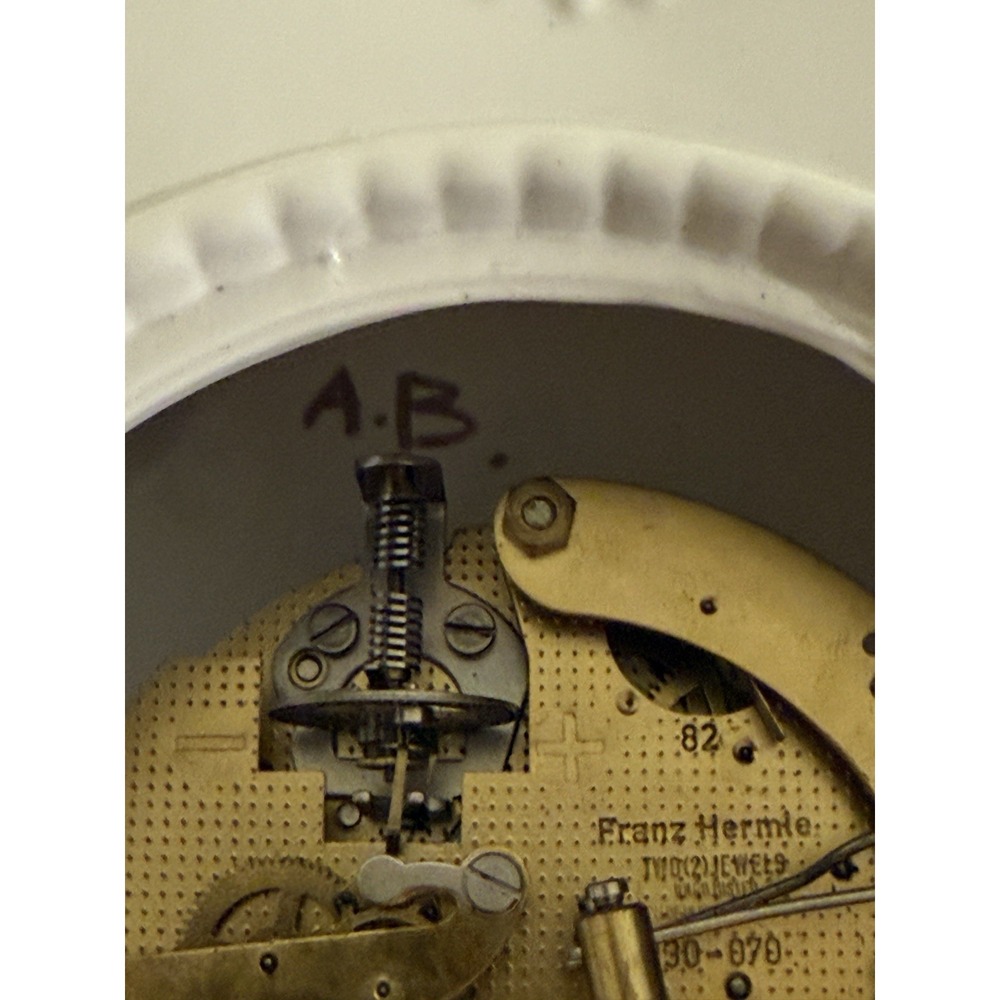 Vintage 1982 Franklin Mint Porcelain Clock SNHF Franz Hermle With Key Working - Picture 5 of 10